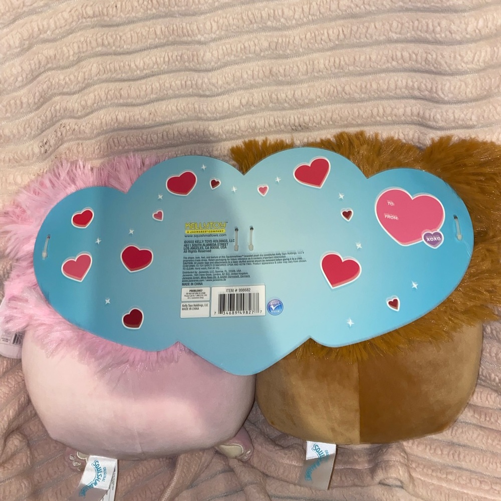 Squishmallow Benny and Brina the Bigfoots valentines  bundle set 8” - Picture 5 of 7